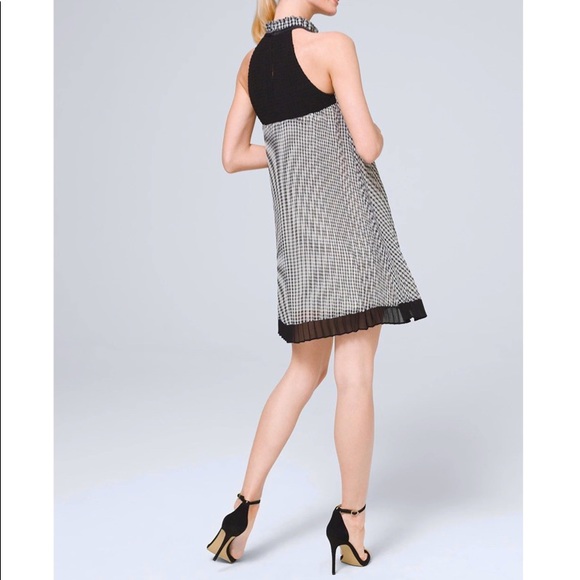 WHBM Gingham Halter Pleated Shift Dress NWOT 16 - Picture 3 of 7